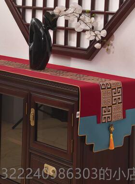 正品现代式条电视中柜色餐边柜米金色蓝色红色黄色长防滑桌旗盖布