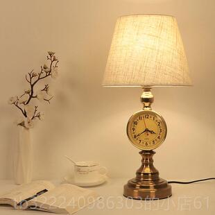 正品欧式古房台复灯卧室床头间美式简约装饰灯具饰古铜色灯带钟表