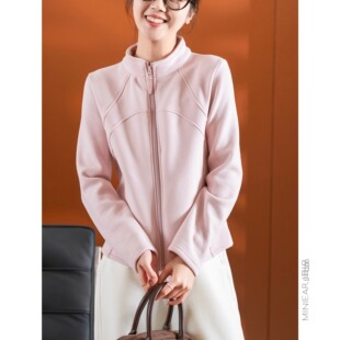 小耳出品lu系小外套~立裁分割/双面绒/双头拉链 加绒保暖上衣女