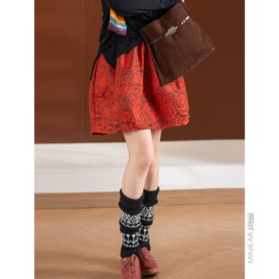 小耳出品【惊红一瞥】重工织锦缎提花!立体裁剪/花苞感 国风半裙