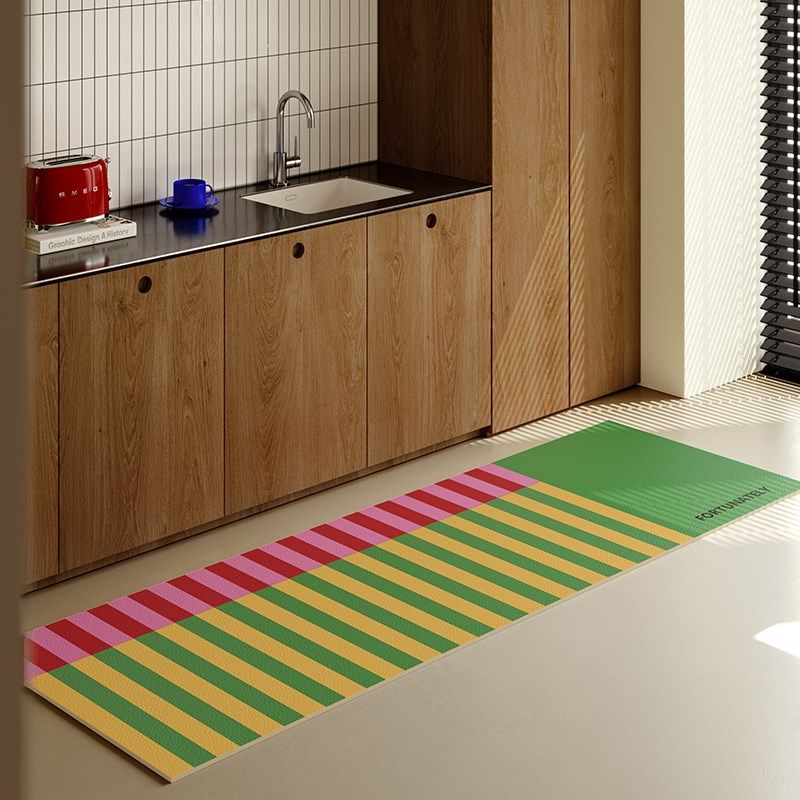 嬉皮俱乐部厨房专用地垫防滑防油防水可擦免洗耐脏高端满铺全脚垫