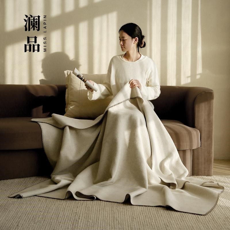 澜品100%羊毛精品纯色纯羊毛毯沙发毯子盖毯午睡毯床尾毯轻奢披毯,床上用品,休闲毯/毛毯/绒毯,淘宝优惠券,粉丝福利购,淘宝优惠卷