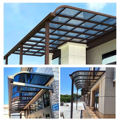 铝合金雨棚遮阳棚户外防雨阳光房耐力板家用屋顶院子露台室外遮雨