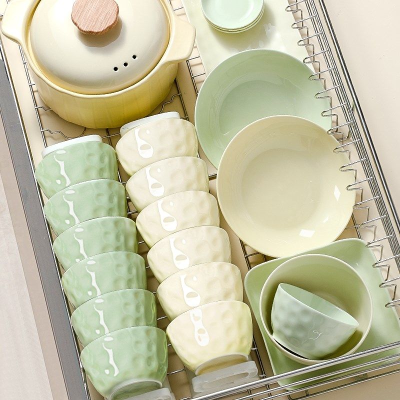 奶油风碗碟套装家用2025新款高颜值釉下彩餐具套装乔迁碗盘筷碗具,餐饮具,碗,淘宝优惠券,粉丝福利购,淘宝优惠卷