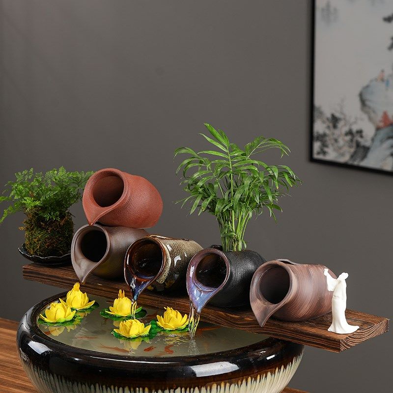 生态缸古法养鱼循环流水陶罐庭院鱼缸造景摆件增氧过滤器DIY配件,家居饰品,装饰摆件,淘宝优惠券,粉丝福利购,淘宝优惠卷