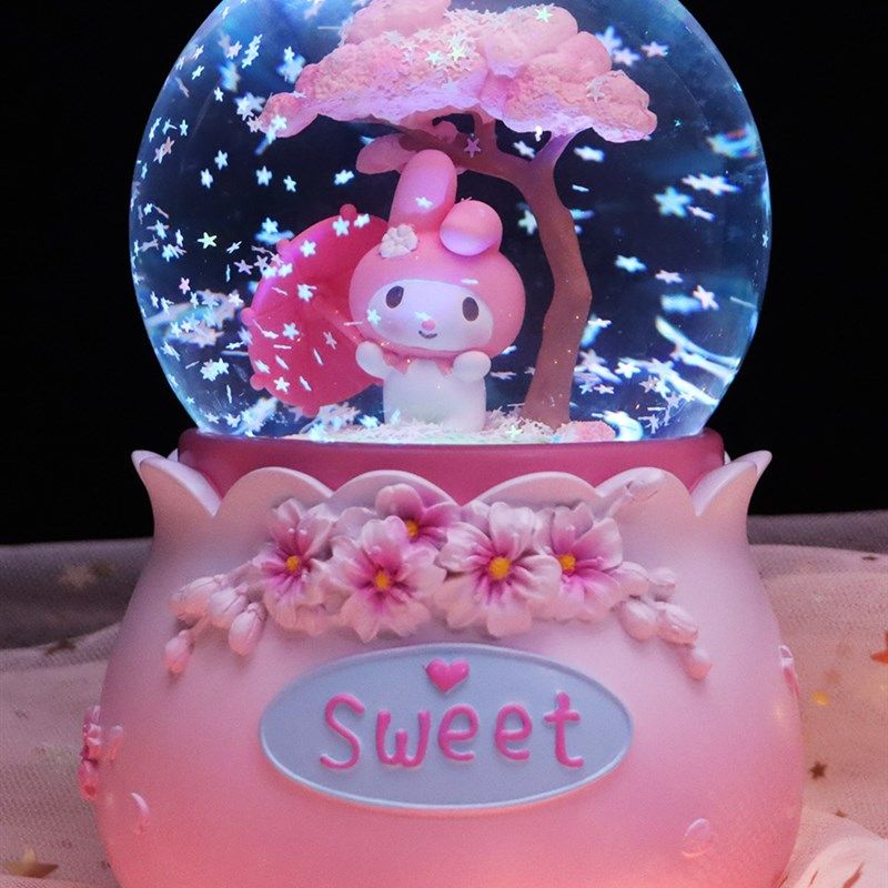 库洛米水晶球音乐盒发光旋转八音盒卡通玉桂狗送儿童女孩生日礼物,家居饰品,音乐盒,淘宝优惠券,粉丝福利购,淘宝优惠卷