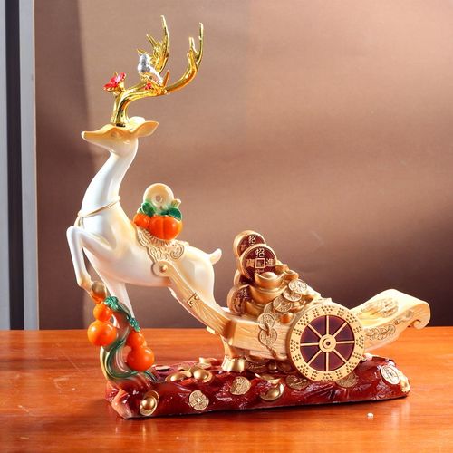 红酒架摆件福禄寿鹿创意高档客厅家居玄关餐边电视柜酒柜装饰品