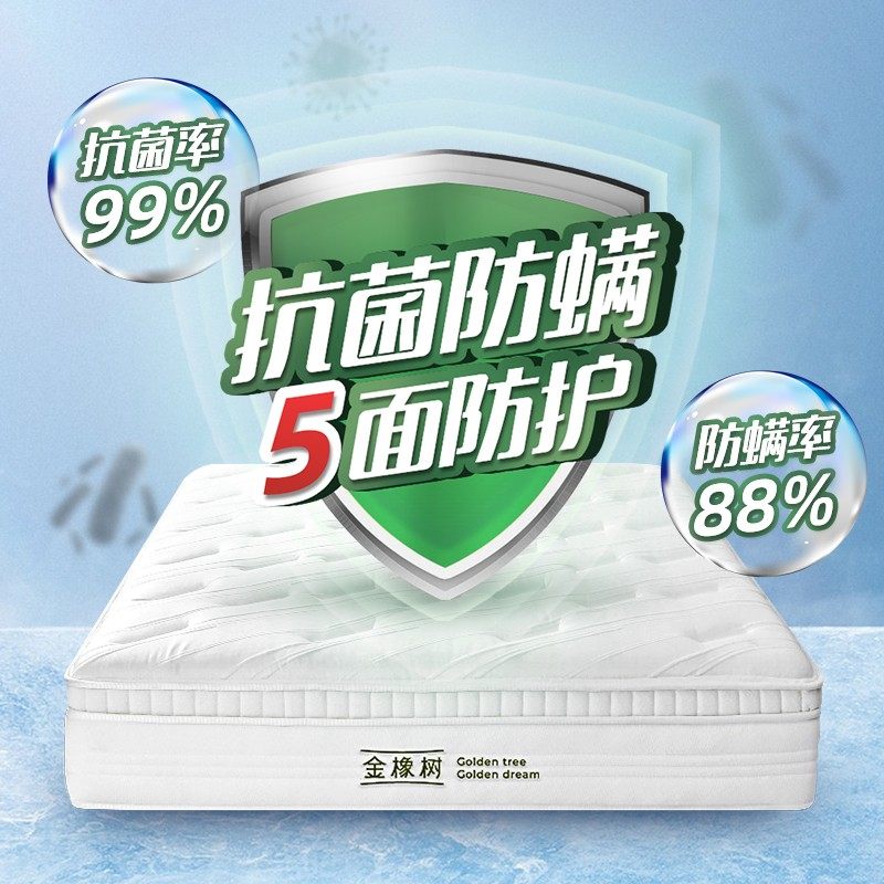 金橡树席梦思床垫1.5米护脊独立弹簧泰国天然乳胶1.8m床加厚 骑士,住宅家具,弹簧床垫,淘宝优惠券,粉丝福利购,淘宝优惠卷