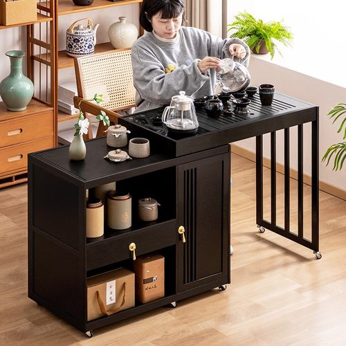 移动茶桌小茶台烧水壶一体家用2025新款阳台高端客厅泡茶桌子茶几