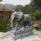 石雕大象一对看门镇宅天然青石石头象石象家用酒店别墅大门口摆件