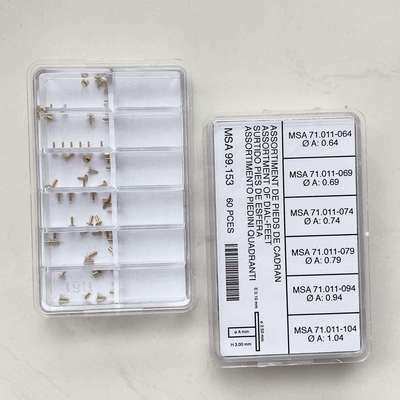 瑞士MSA99.153 字面脚 盒装 60PCES 金属 字面钉 维修字面钉