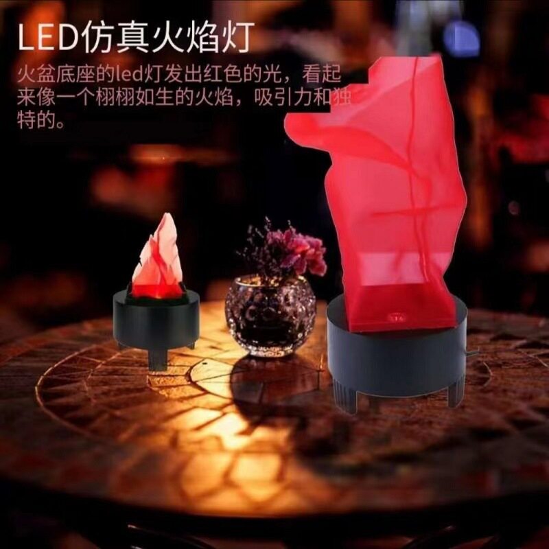 万圣节LED火焰灯立式电子火盆电源线