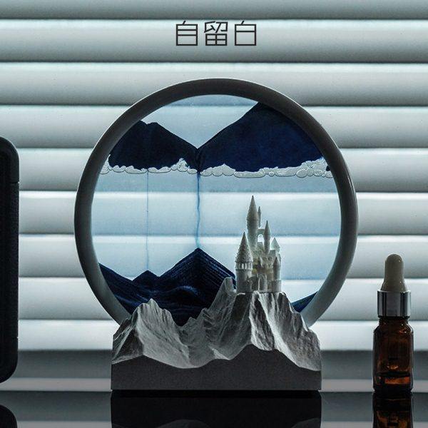 自留白流沙画城堡创意摆件办公室桌面沙漏客厅高级感装饰生日礼物,洗护清洁剂/卫生巾/纸/香薰,香薰香料,淘宝优惠券,粉丝福利购,淘宝优惠卷