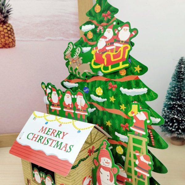 台湾创意圣诞节立体贺卡装饰祝福平安夜礼物圣诞木屋3D卡片