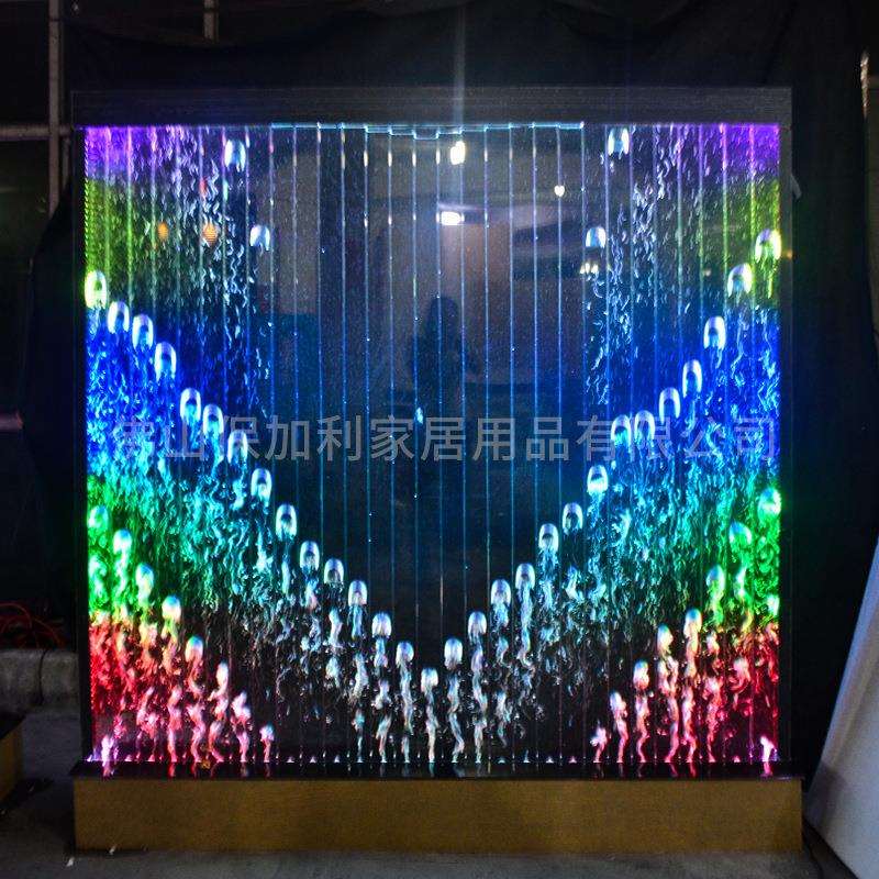 水幕墙酒柜屏风客厅鱼缸 装饰玄关隔断流水墙 亚克力气泡墙加湿墙