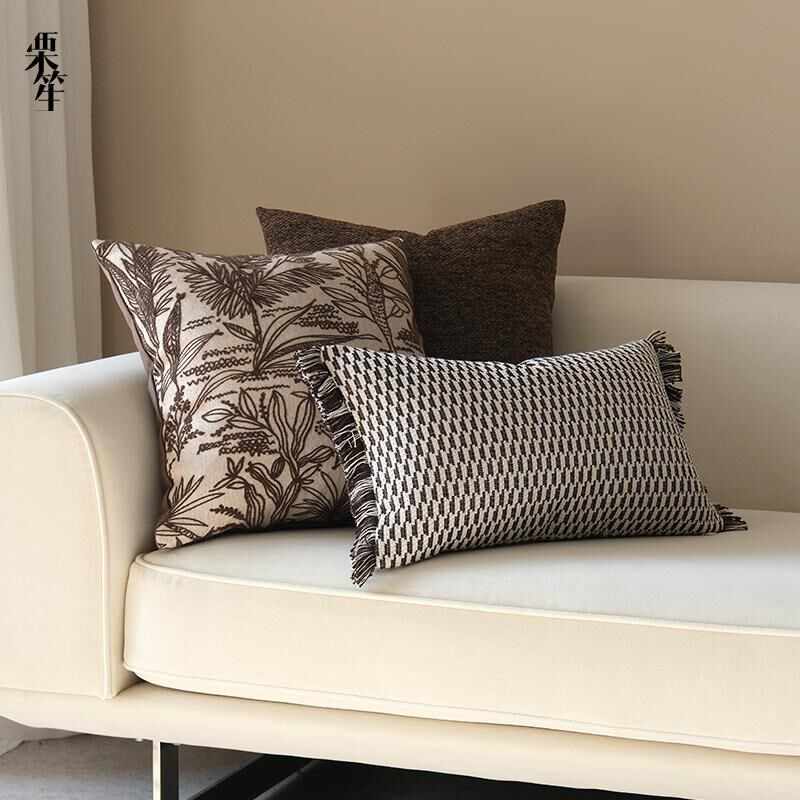 美拉德复古棕色系抱枕高级感枕套客厅沙发抱枕靠垫民宿艺术感靠枕