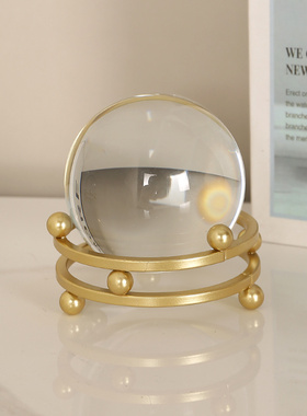 轻奢时来运转透明水晶球摆件办公室招财客厅酒柜装饰品耶诞节礼物