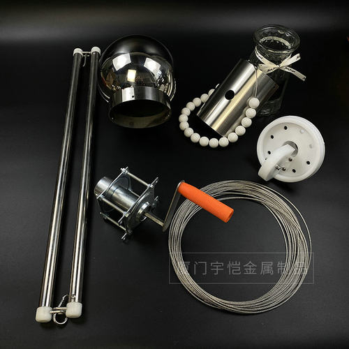 户外不锈钢旗杆内置手摇升降全套配件360度顺风旋转铝合金球旗套