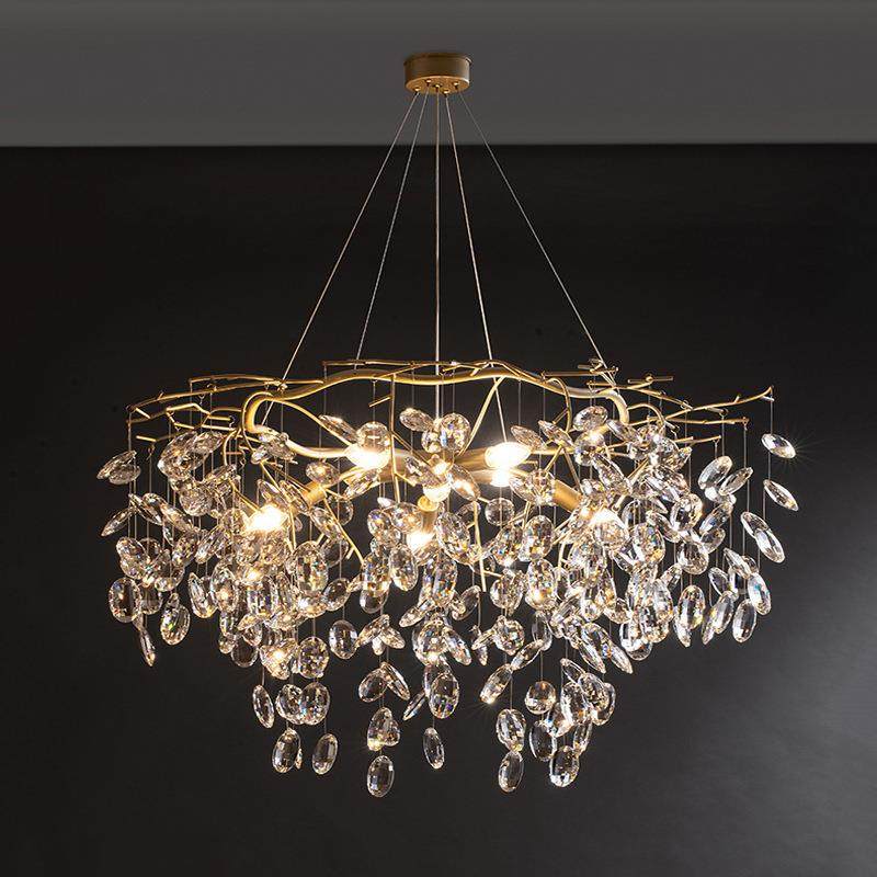 金属树枝北欧复古装饰灯金色餐厅客厅酒店led吊灯现代水晶吊灯具
