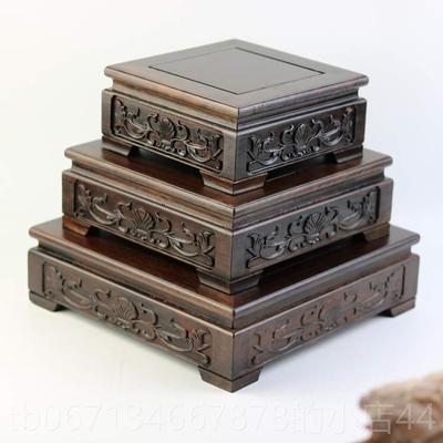 高档红木底座方形实底木底质座花瓶木奇玉石摆件紫砂壶长正方形佛