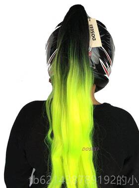 高档DSEE摩托头盔装车饰辫子男女机车马尾O辫电动车假发脏辫滑雪I