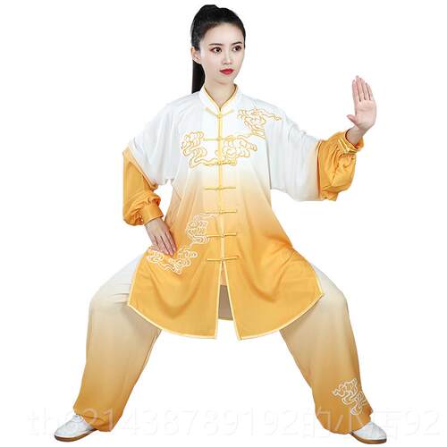 高档宏极款高端太极拳服男春夏比赛表演练女功武术变印渐新染祥云