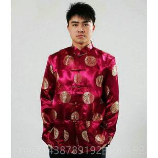 高档女情侣装单衣富贵男士唐装长袖男外套上宴衣婚唐装舞表台演工