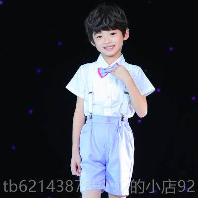 高档六一裙新款儿童演出装女裤童蓬蓬男童背带合唱服服幼儿园表演