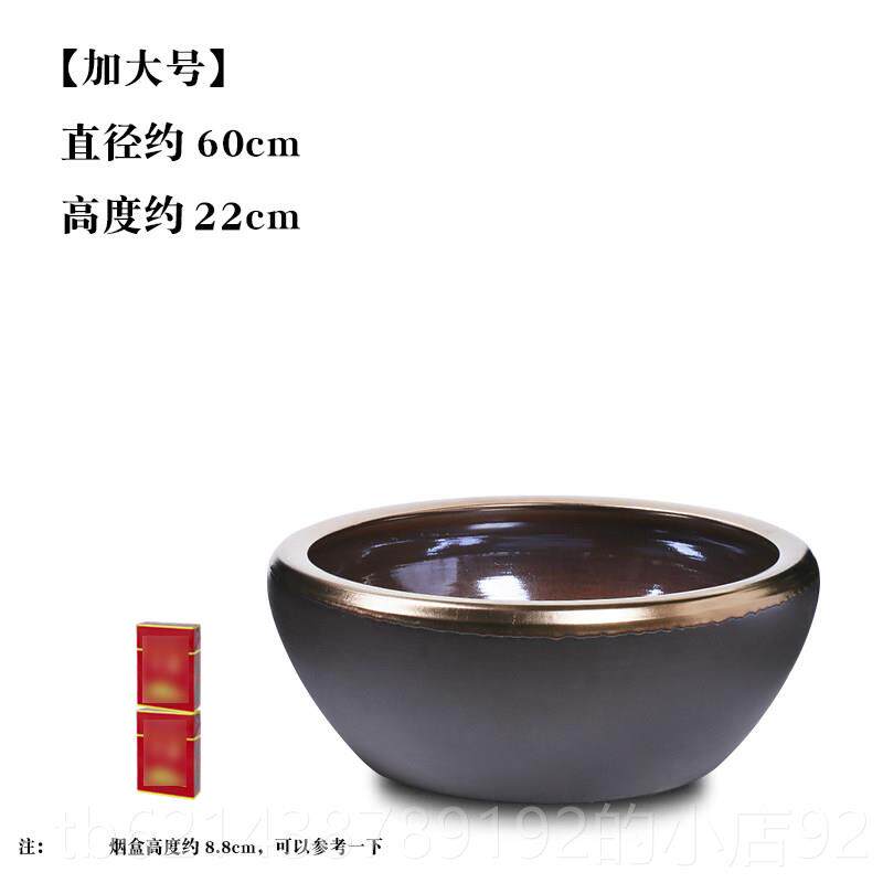 高档景德陶金鱼缸养乌龟水浅瓷睡砂碗莲荷花艺盆桌面镇大号客厅紫