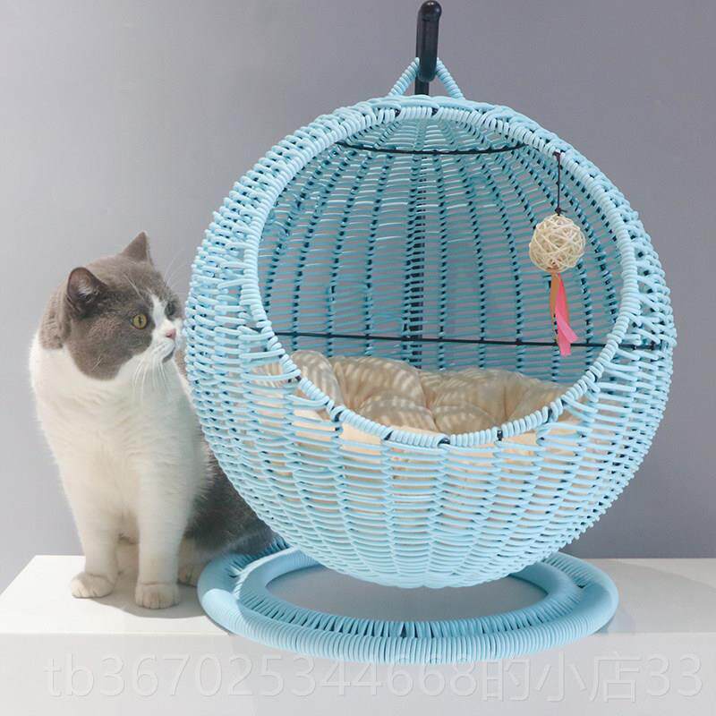 正品形夏季猫屋猫窝半封闭开猫口四季通用可洗宠物猫咪圆床房子式