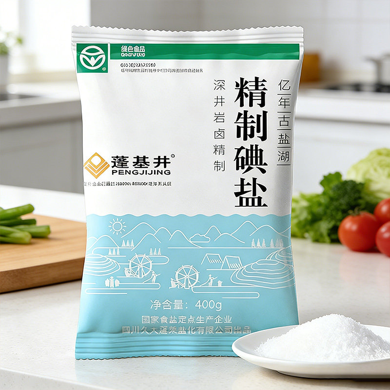 四川精制家用食用盐深井盐400g加碘炒菜盐碘食盐矿盐商用细盐
