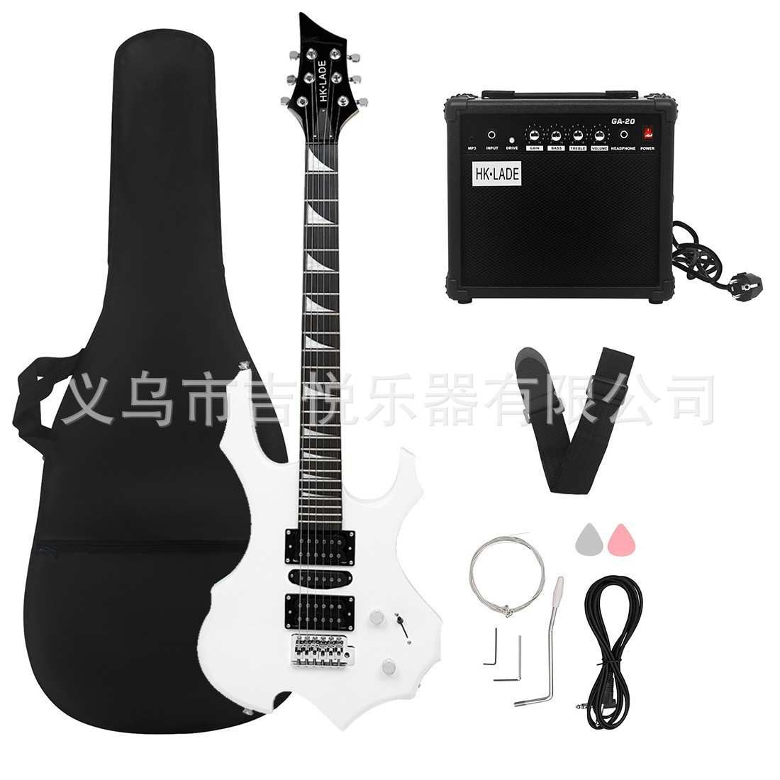 HK.LADE 24品电吉他套装39寸电吉他儿童成人初学者入门电吉它