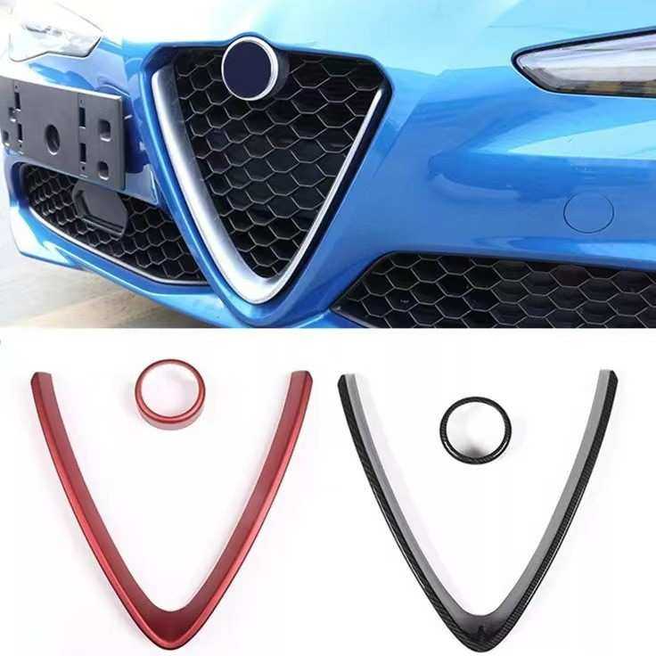 适用于阿尔法·罗密欧stelvio中网V型框碳纤纹前杠栅栏装饰贴用品,3C数码配件,摄像机配件,淘宝优惠券,粉丝福利购,淘宝优惠卷