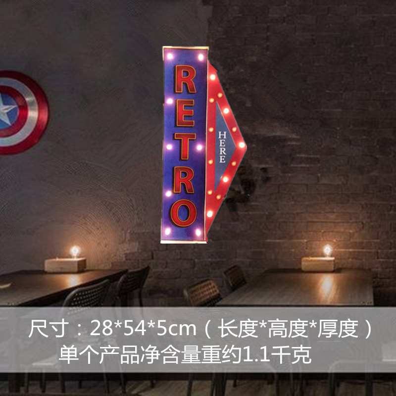复古风格壁饰室内酒吧挂件创意立体路标挂饰铁皮画背景墙面装饰品