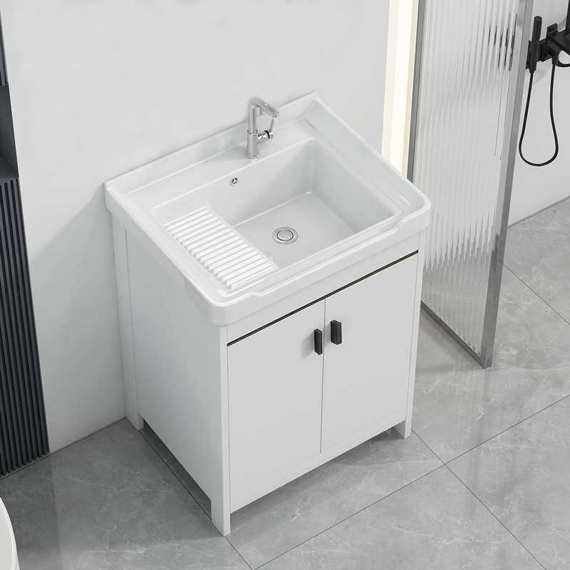 太空铝洗衣柜带搓板组合陶瓷洗衣盆阳台洗衣池水槽落地一体浴室柜,3C数码配件,摄像机配件,淘宝优惠券,粉丝福利购,淘宝优惠卷