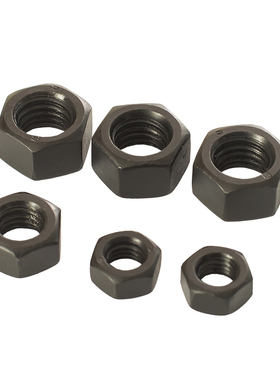 高强度发黑六角螺母螺帽 4.8/8.8/10.9/12.9级M2M3M4M5M6M8M10M12