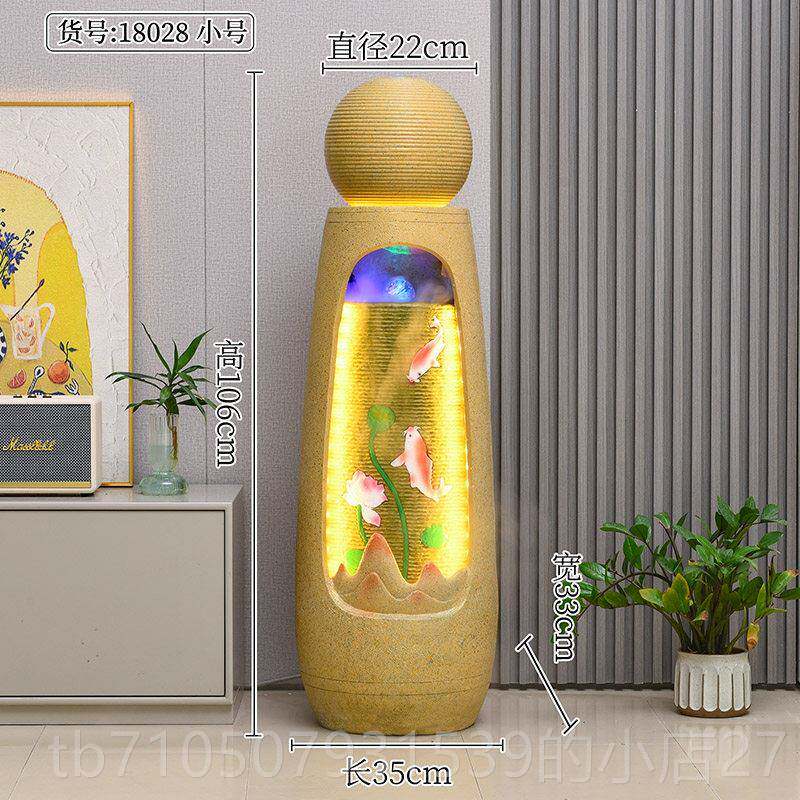 正品简约水摆别件循环观水招财风水球加湿器景客厅玄关墅办流公室