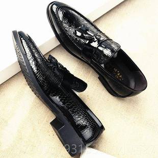 英式 社鞋 尖头皮鞋 交时髦休闲百男搭士发型师人懒便鞋 韩式 正品