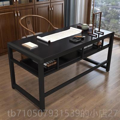 正品式书法桌书画桌笔专用毛写字台双层画简易书中桌培训绘桌电脑