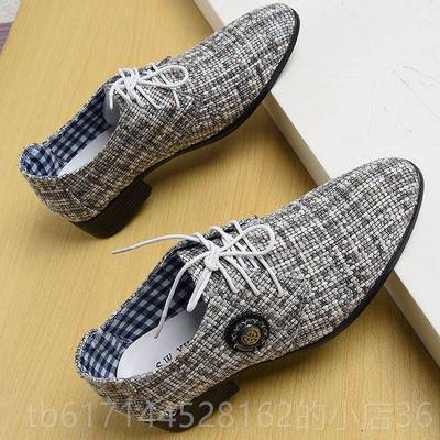 正品英伦尖头皮鞋男版流款青年学生男鞋子春潮夏季新透气韩布面发