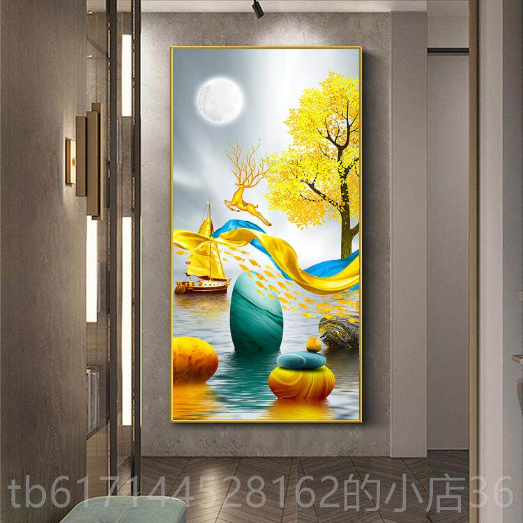 正品入口装饰画背现代简主义过道晶走廊挂画水瓷极钻石入口客厅垂