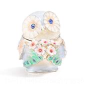 正品 日本Pi礼als可爱猫头鹰迷你首饰小 便c携盒耳钉盒饰品收纳女