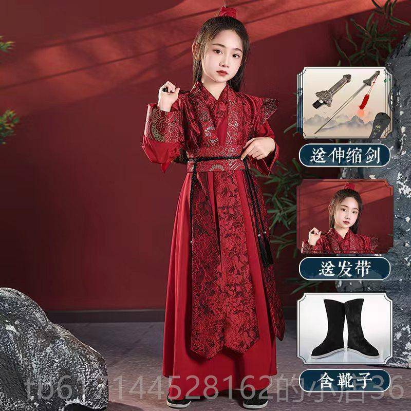 正品童汉服女侠童花木兰服儿装仙侠女孩剑客飞鱼os客古装演出服c图片