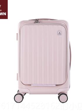 正品C女ROWN皇冠铝框行拉链箱20寸拉行李箱大容量前杆开盖商务旅