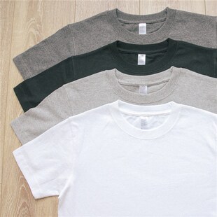 250g阿美咔叽新疆棉重磅t恤纯白日系潮宽松情侣圆领短袖打底男女