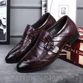 厚增高硬耐真磨皮加底绒底 皮鞋 高档山羊皮鞋 男软面皮透气商务正装