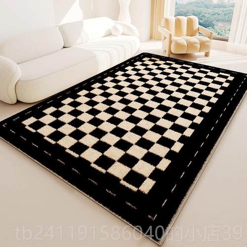 高档仿羊客绒加厚地毯厅奶油风毛绒茶几毯防水边床面沙发地垫满铺