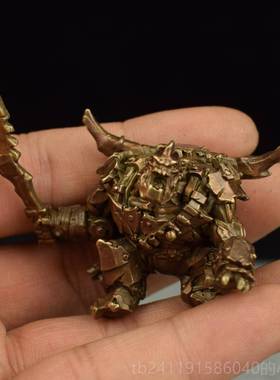 高档黄铜材质机大械小怪兽战哥斯拉创意桌面手办件工艺室品办公摆