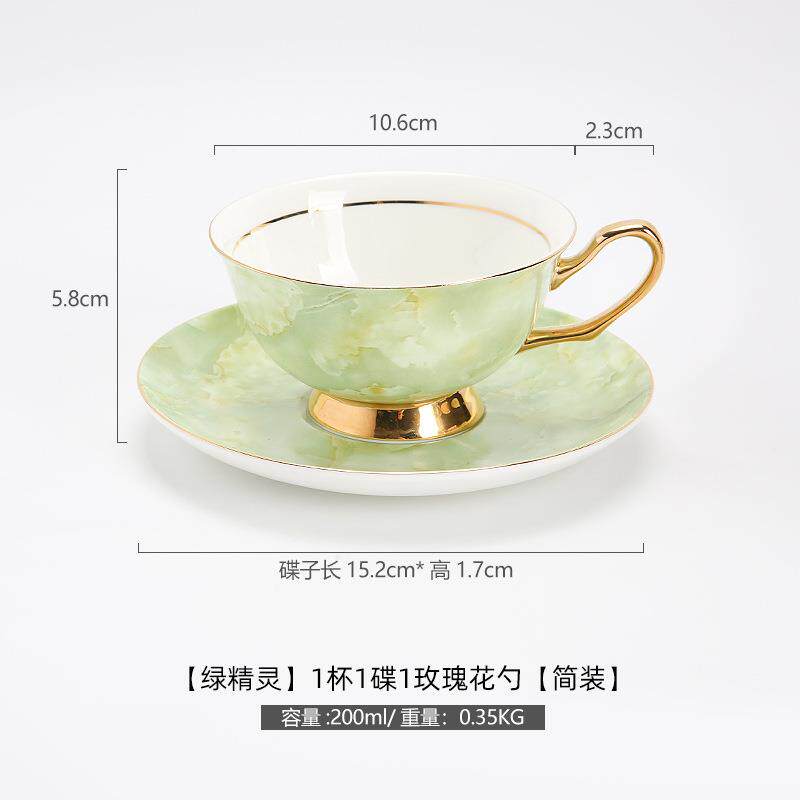英式下午茶具轻奢大理石纹咖啡杯碟蜡烛加热花茶壶花茶杯套装