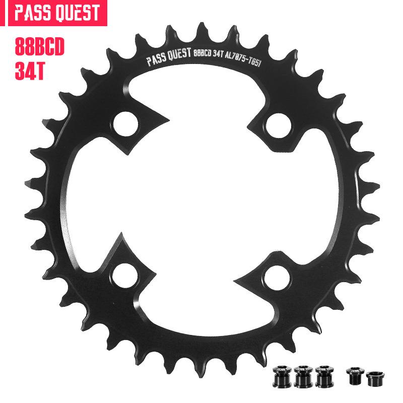 PASS QUEST 单盘88bcd正负齿盘片 xtr985曲柄用牙盘